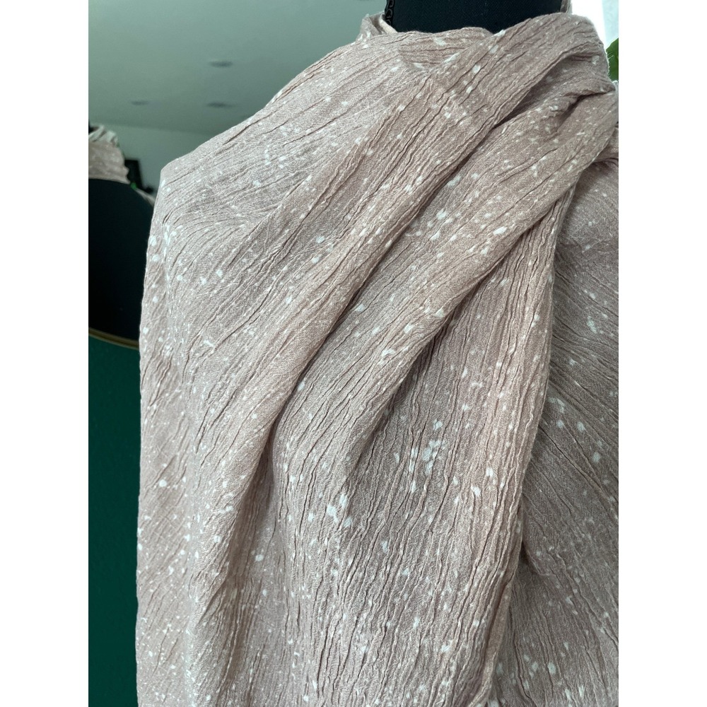 Crinkled Blush Pink Lightweight Scarf Neutral Soft Romantic Cottagecore Normcore - Picture 3 of 6